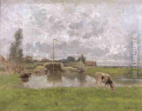 Zomers Rivierlandschap Oil Painting - Adriaan Josef Heymans
