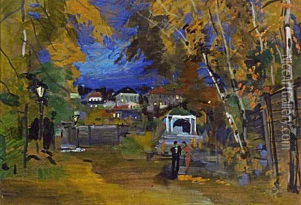 Echapee Nocturne A Paris 1935 Oil Painting - Konstantin Alexeievitch Korovin