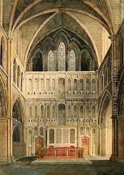 Interior of St Saviour Southwark Oil Painting - Edward Hassell