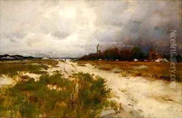 Coast Landscape Dunes and Wind Oil Painting - Robert Eichelberger