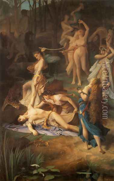 Death of Orpheus 1866 Oil Painting - Nicolas-Bernard Lepicier