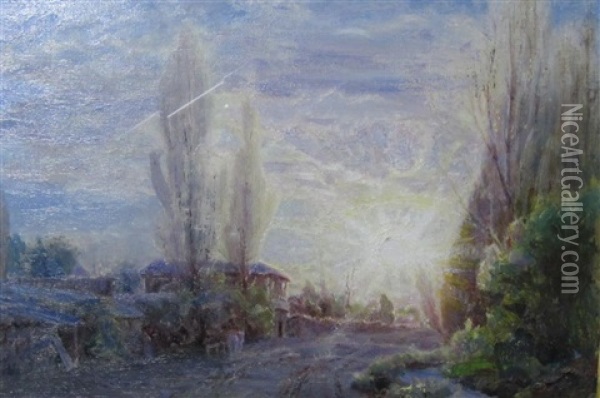 Sunset Near Santiago Oil Painting - Alfredo Helsby