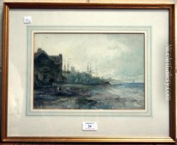 East Hartlepool Oil Painting - Albert Pollitt