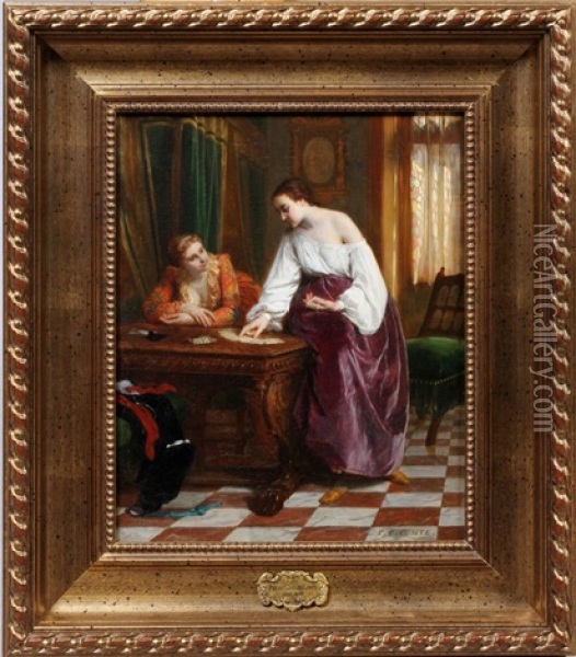 Two Women Oil Painting - Pierre Charles Comte