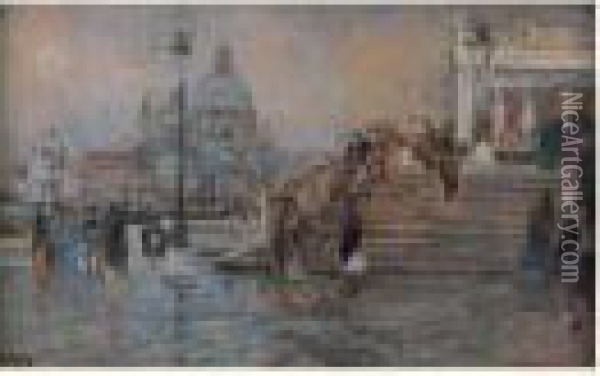 La Salute A Venise Oil Painting - Eugne-Louis Gillot