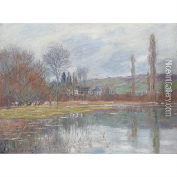 Printemps A Vetheuil Oil Painting - Claude Monet