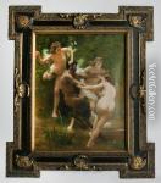 Nymfer Och Satyr Oil Painting - William-Adolphe Bouguereau