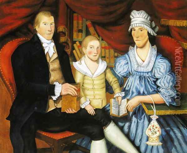 Portrait of George Eliot and Family Oil Painting - Jonathan Budington