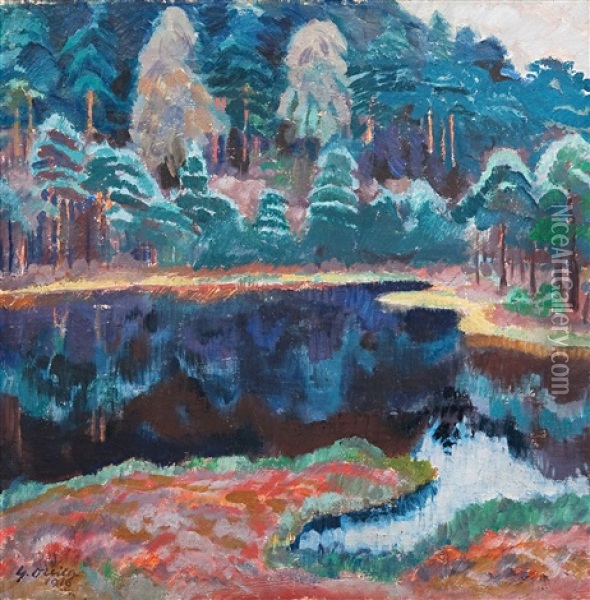 Landscape/reflections Oil Painting - Yrjoe Ollila