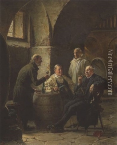 Die Lobrede Auf Den Wein Oil Painting - Adolf Humborg