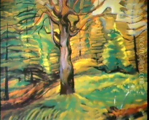 Tree Study Oil Painting - Emily Carr