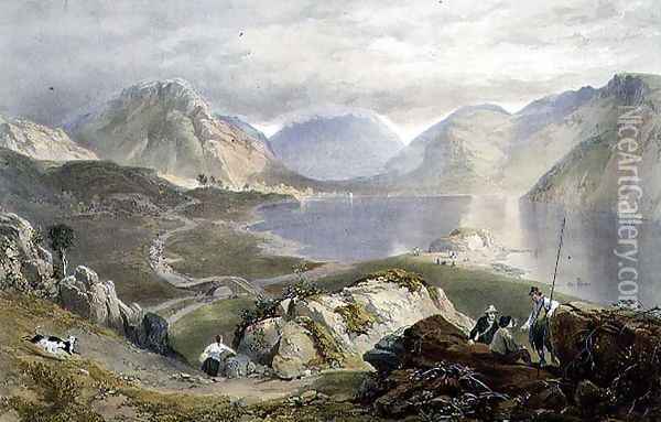 Wast Water, from The English Lake District, 1853 Oil Painting - James Baker Pyne