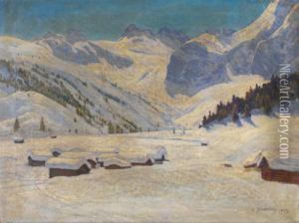 Landschaftsmaler Und Grafiker In Innsbruck Tatig Oil Painting - Leopold Scheiring