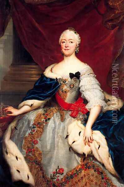 Portrait of Mary Antoni Walpurgis Symphorosa of Bavaria, hereditary Princess Oil Painting - Anton Raphael Mengs