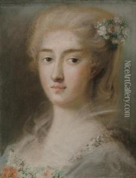 Head Of A Young Girl Oil Painting - Rosalba Carriera