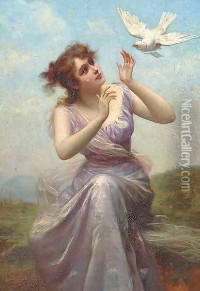 Message d'amour Oil Painting - Edouard Bisson