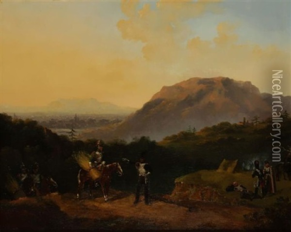 Soldats Dans Un Paysage Montagneux Oil Painting - Edouard Jean Baptiste Detaille