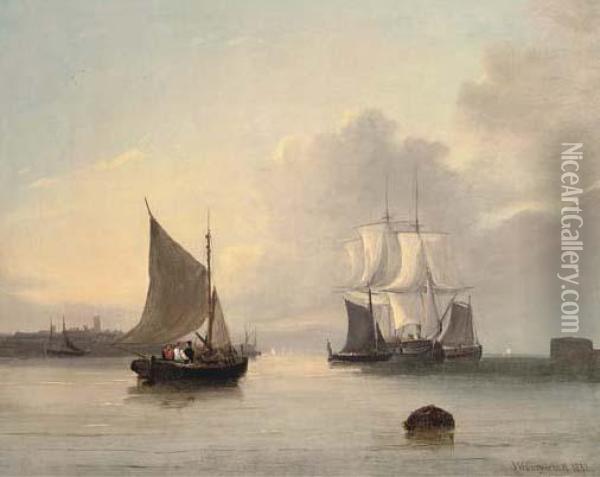 Off The Mouth Of The Humber Oil Painting - John Wilson Carmichael