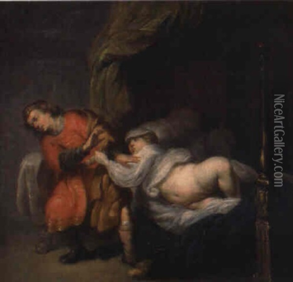Joseph Et La Femme De Putiphar Oil Painting - Aert De Gelder