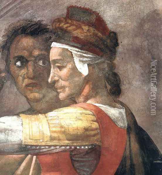 Eleazar - Matthan (detail-2) 1511-12 Oil Painting - Michelangelo Buonarroti