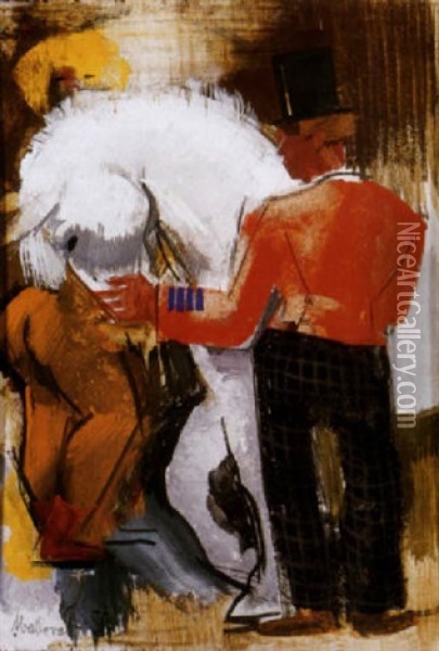 Cirkusz, 1931 (circus) Oil Painting - Vilmos Aba-Novak