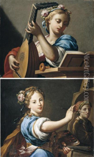 An Allegory Of Painting Oil Painting - Francesco Trevisani