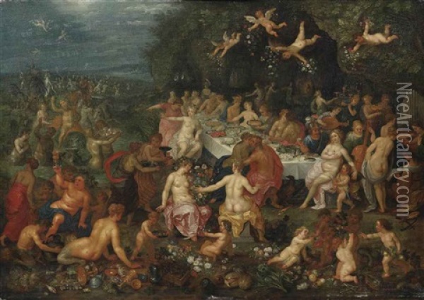 The Feast Of The Gods Oil Painting - Hendrik van Balen the Elder