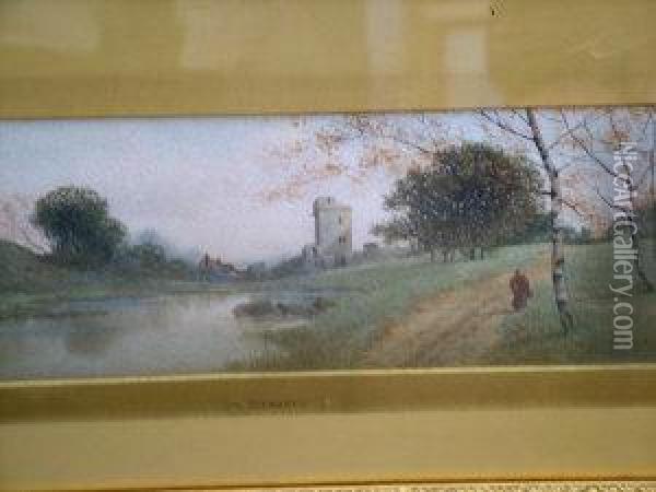 Figure Along A Country Lane Oil Painting - James Lawson Stewart