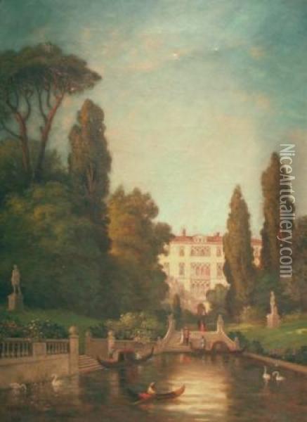 Portius Villa Oil Painting - Christopher P. Cranch