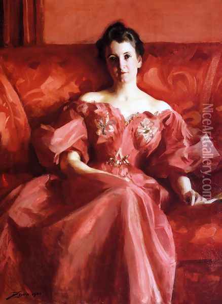 Portrait of Mrs. Howe (nee Deering) Oil Painting - Alfred-Emile-Leopole Stevens