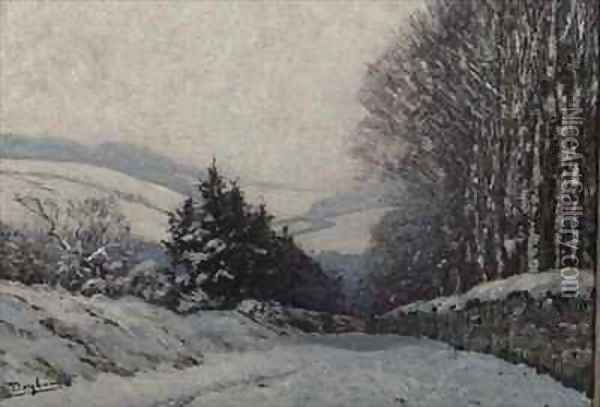 Winter Landscape Oil Painting - Henri Deglume