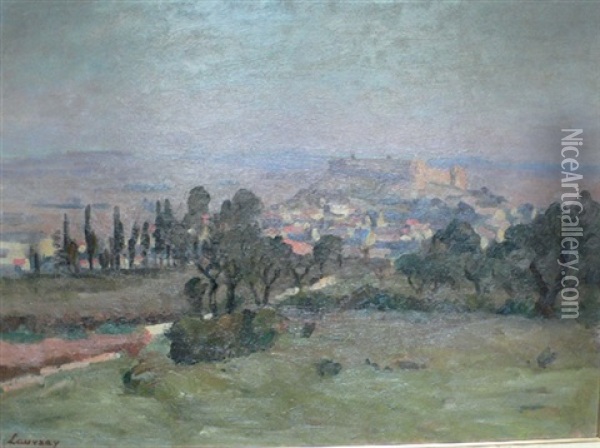Vue De Villeneuve Les Avignon Oil Painting - Abel Louis Alphonse Lauvray