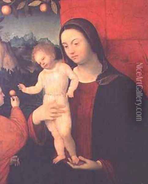 Madonna and Child with St Catherine Oil Painting - Agostino da Lodi Giovanni
