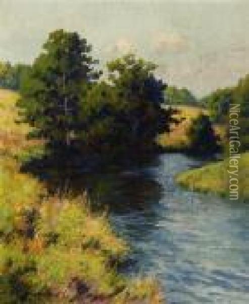 A Bend In The Stream Oil Painting - Maurice Braun