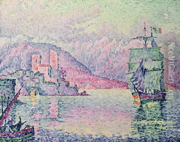 Antibes, Evening, 1914 Oil Painting - Paul Signac