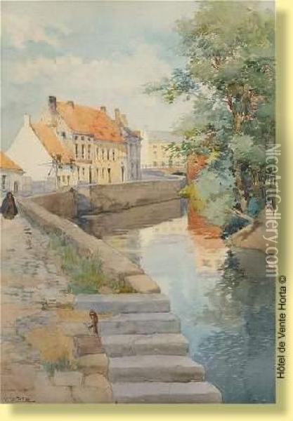 Vue De Dixmude En 1901 Oil Painting - Louis Titz