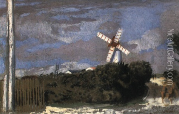 Le Moulin A Vent; La Bernerie Oil Painting - Maurice Denis