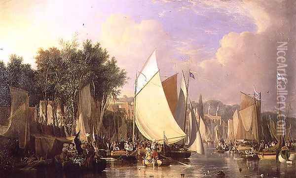 Thorpe Water Frolic - Afternoon, 1824-5 Oil Painting - Joseph Stannard