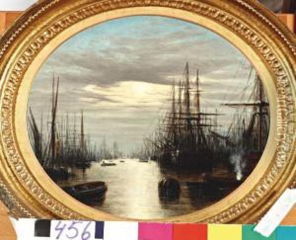 Ochtend In De Haven, Londen Oil Painting - Francis Maltino