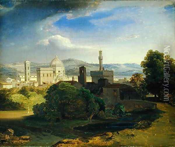 View over Florence, c.1829 Oil Painting - Carl Rottmann