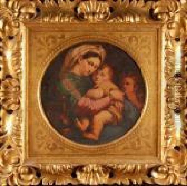La Madonna Della Seggiola Oil Painting - Raphael (Raffaello Sanzio of Urbino)