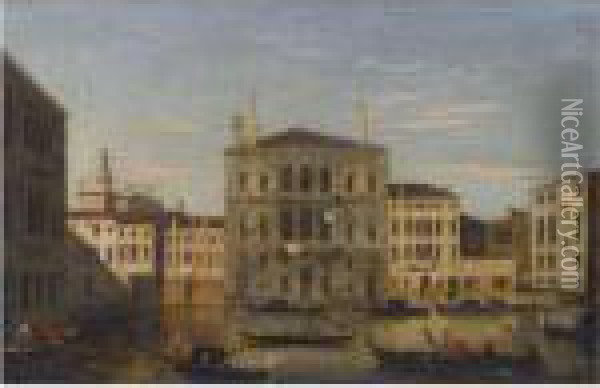 Venice, A View Of Palazzo Balbi On The Grand Canal Oil Painting - Apollonio Domenichini