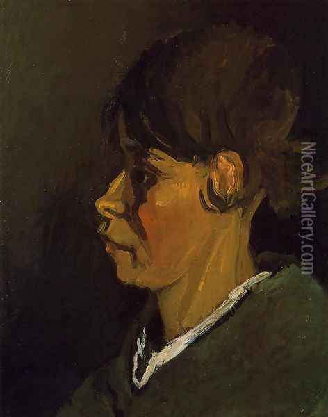 Head of a Peasant Woman, Left Profile Oil Painting - Vincent Van Gogh