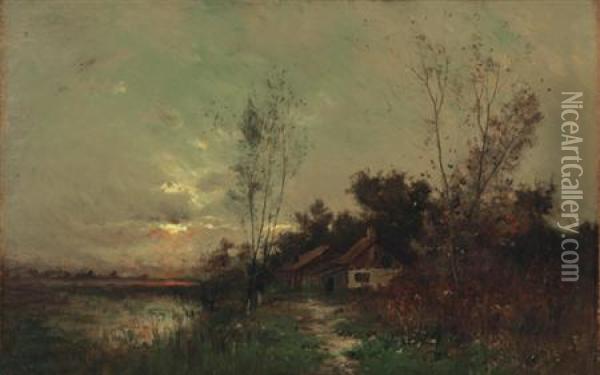 The Evening Glow Oil Painting - Arthur Hoeber