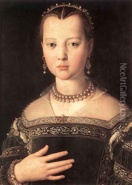 Portrait of Maria de' Medici 1551 Oil Painting - Agnolo Bronzino