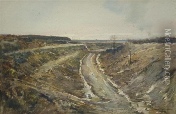 Ypres-dump On Left Oil Painting - Edward Harry Handley-Read