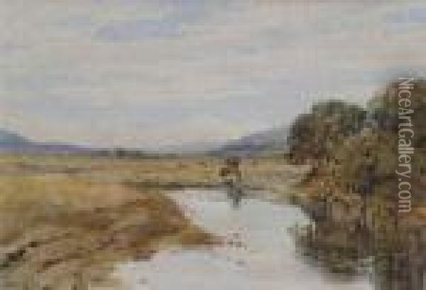 A Scottishriver Landscape Oil Painting - Waller Hugh Paton