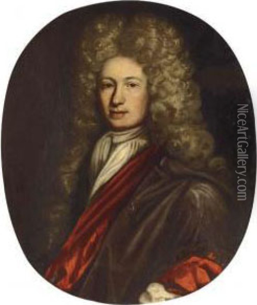 Portrait Of William Rawson Of Bradford Manor House Oil Painting - Johann Closterman