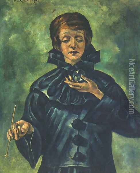 Portrait of the Actress Maria Stronska Oil Painting - Roman Kramsztyk