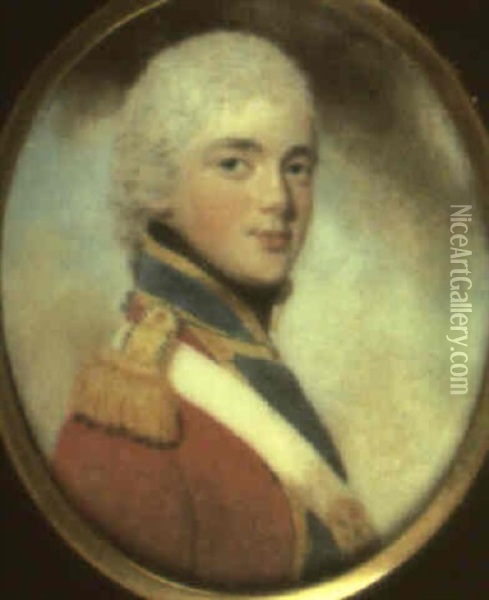 Portrait Of An Officer (major General Francis Hepburn?) Oil Painting - John Downman